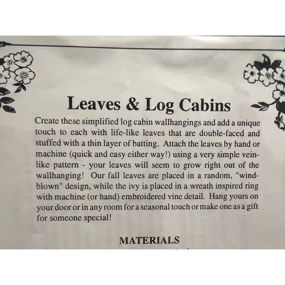 quilt pattern leaves & log cabins - Picture 3 of 4